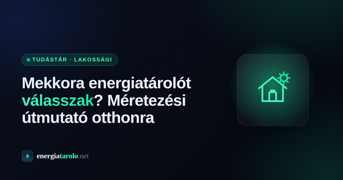 Mekkora energiatárolót válasszak? Méretezési útmutató otthonra